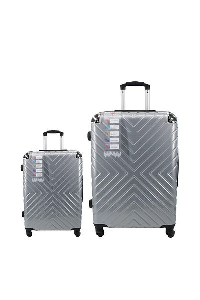 Endless Set Of 2 Luggage Trolleys | 55cm & 75cm | Hardsided Suitcase With Tsa Lock | Abs | Grey