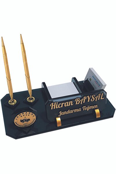 Sentez Masa Üstü İsimlik Jandarma Logolu Isimlik Terfi Rütbe Ofis Masa Isimliği