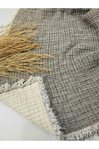 Gidia Gray 7 Layer Double Sided Padded Double Muslin Blanket 100% Cotton 230X240 cm