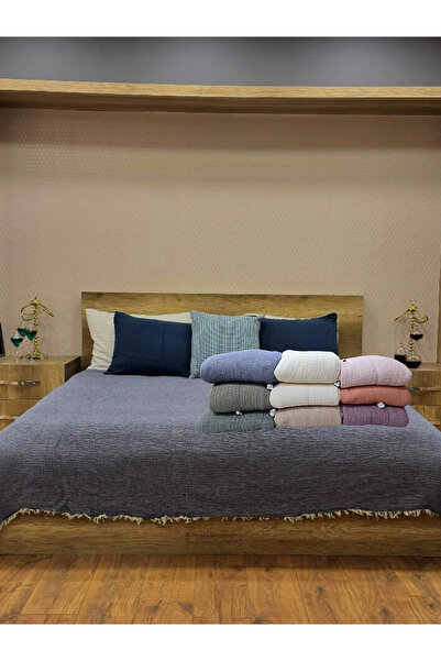 Gidia Τζιν Μπλε 7 στρώσεων Κουβέρτα μουσελίνα διπλής όψης με επένδυση 100% βαμβάκι 230x240 cm