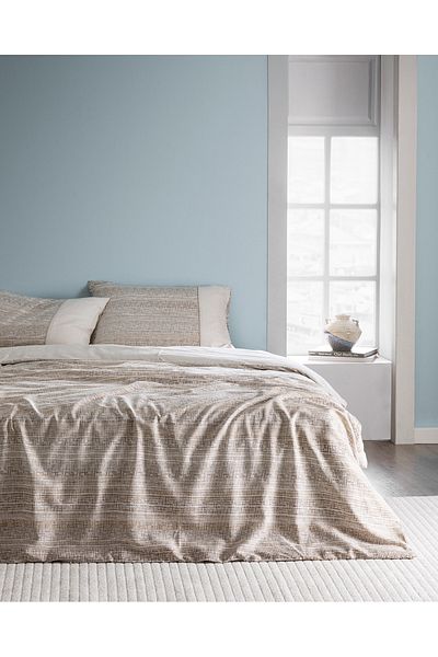 Madame Coco Burnel King Size - Madame Coco Crep Printed Beige Duvet Cover Set 100% Cotton