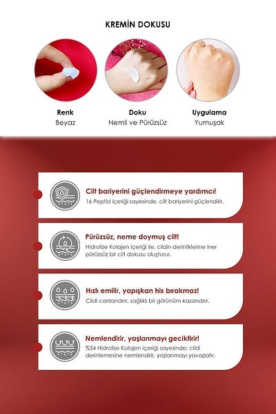 PEKAH كريم مرطب للوجه مضاد للشيخوخة مكون من 3 طبقات يحتوي على 54% من الكولاجين المتحلل والأدينوزين 50 مل