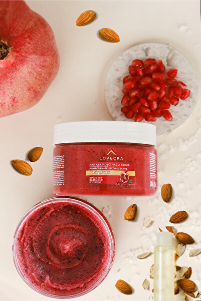 LOVECRA Body Scrub Besleyici Arındırıcı Nemlendirici Badem Yağlı Doğal Tuzlu ...