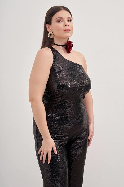 MYLİNE One Shoulder Lined Sequined Ball