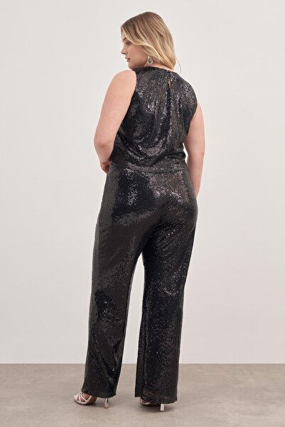 MYLİNE Παντελόνι με ελαστική επένδυση με παγιέτες