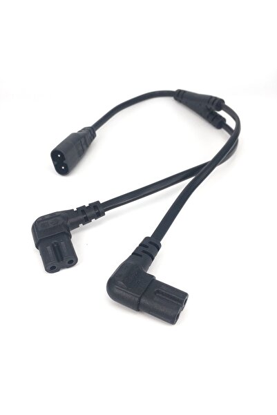 Choice كابل طاقة مزدوج الكوع، قطعة واحدة، IEC 320 C8 ثنائي السن ذكر إلى 2 × C...