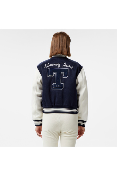 Tommy Hilfiger Tommy Jeans Letterman Kadın Mavi Ceket