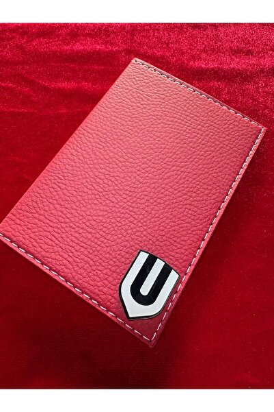 ATTA PAZARLAMA حافظة ترخيص من الجلد الأحمر من زجاج شبكي منقوش، حافظة ترخيص، م...