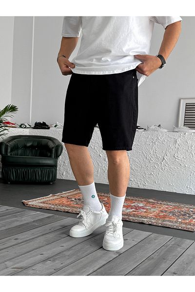 BYBASICMAN Ke-463 Model Black Denim Shorts