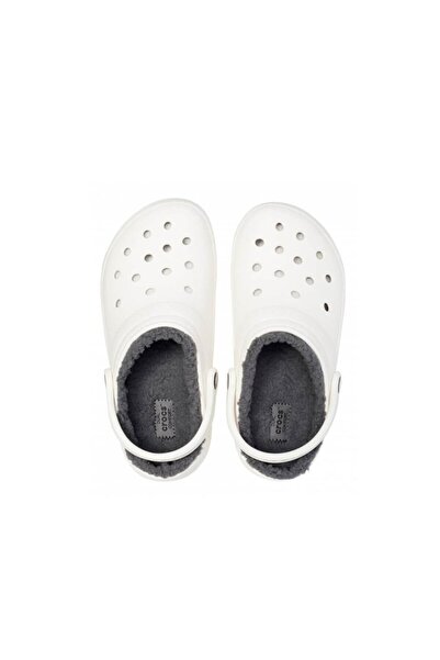 Crocs White Classic Lined Clog Slippers for Men