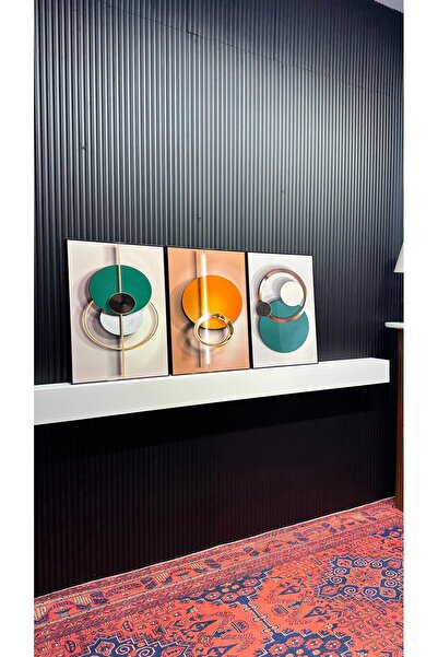 Tablomtr Metal Framed Real Glass Table Copper Set of 3