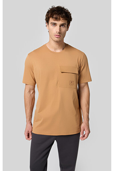 Champion C-Tech Crewneck T-Shirt Kahverengi Erkek Tişört-220407-MS034