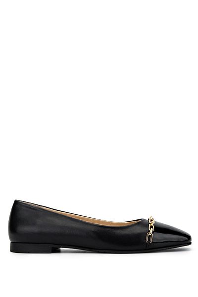 Tamer Tanca Women's Genuine Leather Black Ballerina Shoes