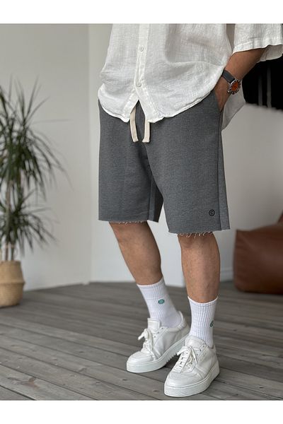 BYBASICMAN Anthracite Cropped Leg Shorts C-1287