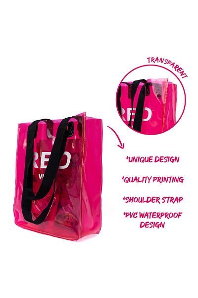 VUKİ Colorful Transparent Hand-Beach Bag