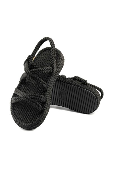 Nomadic Republic Tahiti Platform Women's Rope Sandals - Black
