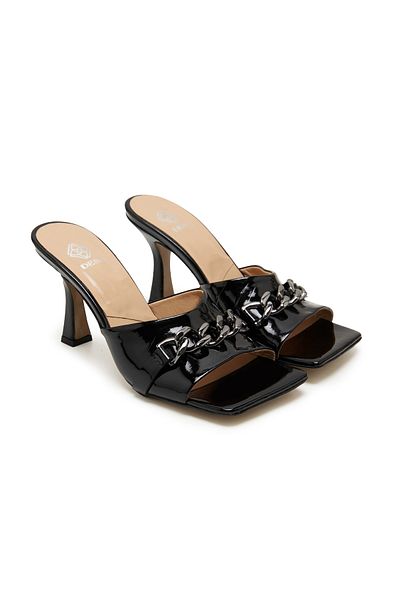 Desa Women's Black Patent Leather Slippers