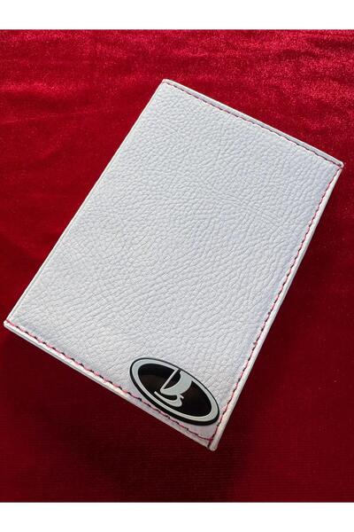 ATTA PAZARLAMA حامل ترخيص من الجلد الأبيض من زجاج شبكي منقوش، حافظة ترخيص، مح...