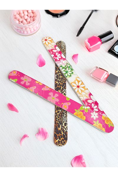 Artikel Set of 4 Patterned Paper Rasps - for Manicure and Pedicure, Double Sided