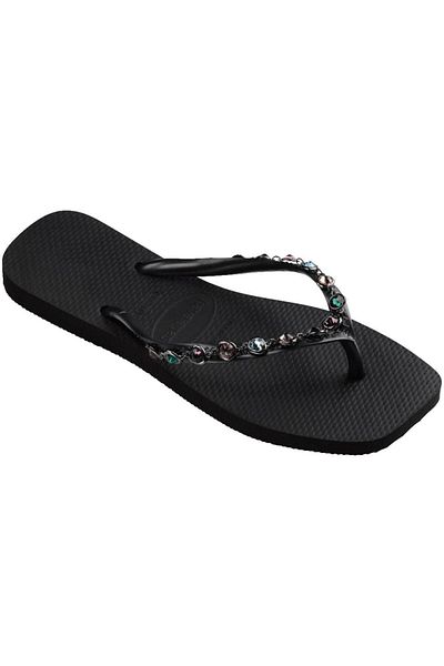 Havaianas Slim Square Luxury Slippers - Black