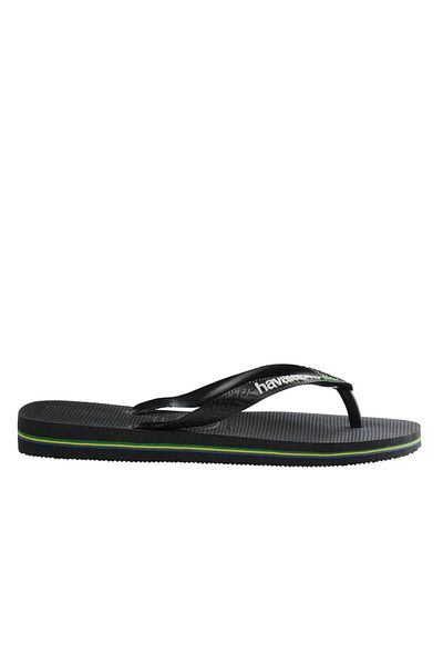 Havaianas Brasil Logo Men's Slippers - Black