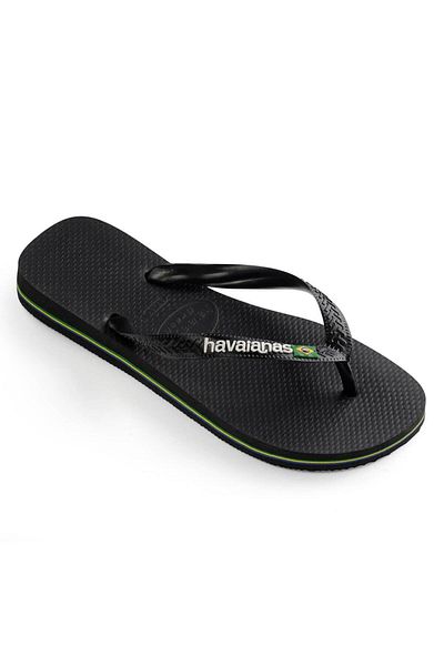 Havaianas Brasil Logo Men's Slippers - Black
