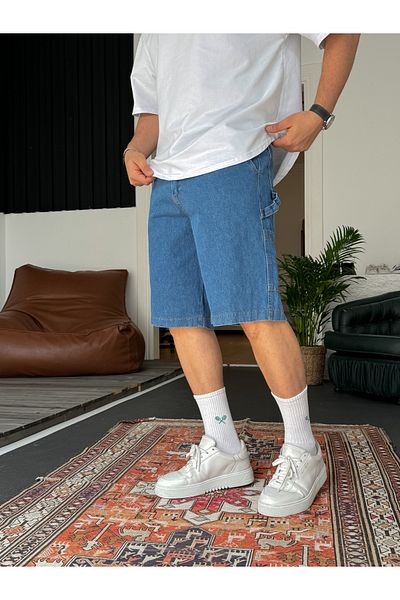 BYBASICMAN Denim Shorts with Blue Side Detail Rc-4388