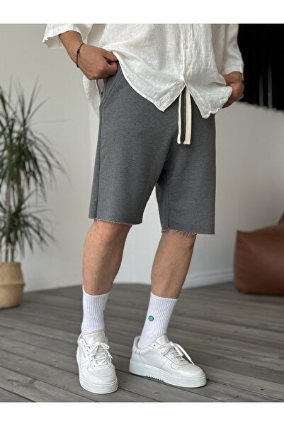 BYBASICMAN Antrasit Kesik Paça Şort C-1287