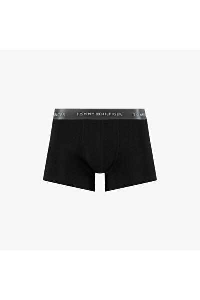 Tommy Hilfiger Trunk 3'lü Erkek Metalik Logo Siyah Boxer