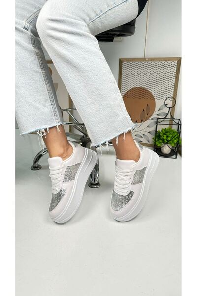 Allyup Γυναικεία αθλητικά παπούτσια - με κορδόνια, ελαφριά χοντρή ψηλή σόλα, αθλητικά παπούτσια περπατήματος που αναπνέουν 451