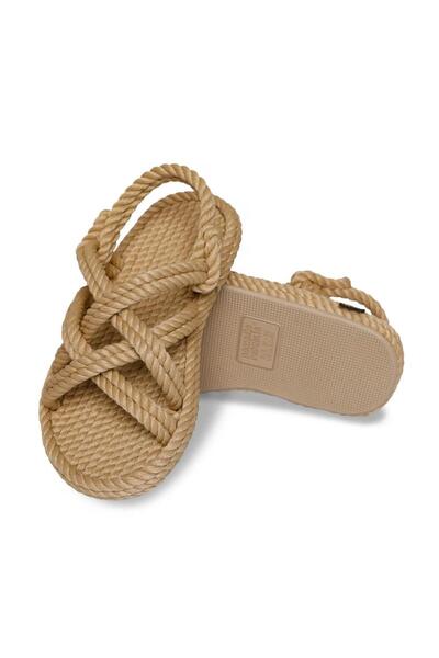 Nomadic Republic Beige Color Bodrum Rubber Sole Children's Sandals