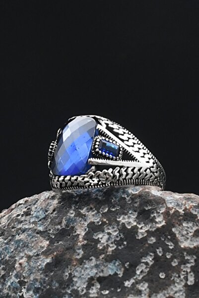 Prestige Gümüş Erkek Yüzüğü Lacivert Zirkon Taşlı