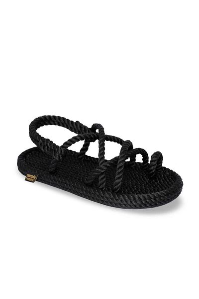 Nomadic Republic Sandale pentru copii cu talpă din cauciuc Ibiza negru