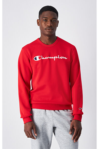 Champion Script Shop Crewneck Sweatshirt Red Men's Sweatshirt-220254-Rs054