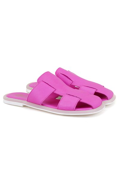 Desa Women's Pink Leather Slippers