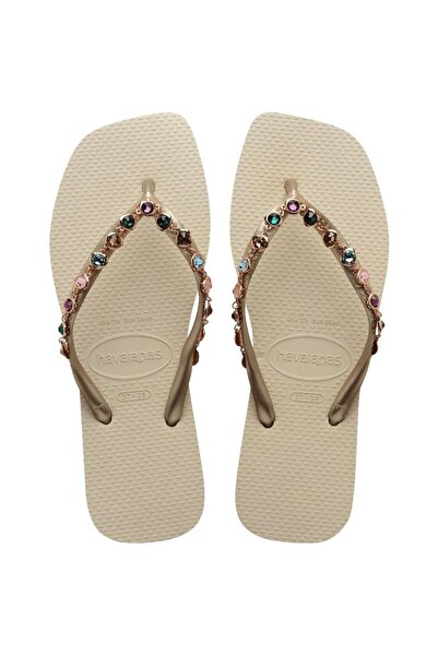 Havaianas Beige Slim Square Luxury Slippers