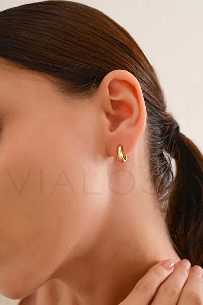 VIALOSA Kadın Çelik İnce Mini Halka Küpe