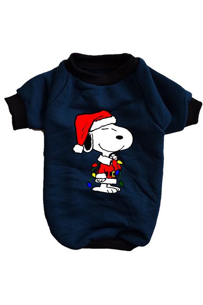 stylie Winter New Year's Custom Snoopy Printed Cat and Small Breed Dog Clothing