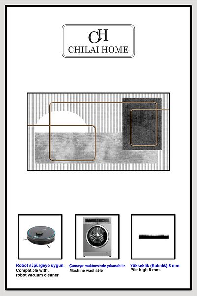 Chilai Home Χαλάκι μπάνιου Grasva Grey 60x100 cm Djth