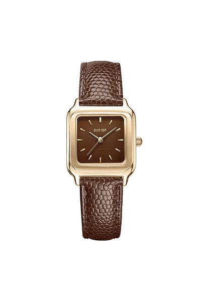 Burker Damenuhr Macy Gold Braun Braun Leder