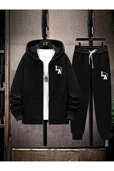 Frisson Men's Zippered Hooded Tracksuit Set - with Size Choices Xxs-7Xl