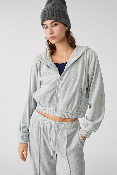 Stradivarius Velvet Sweatshirt with a Hood
