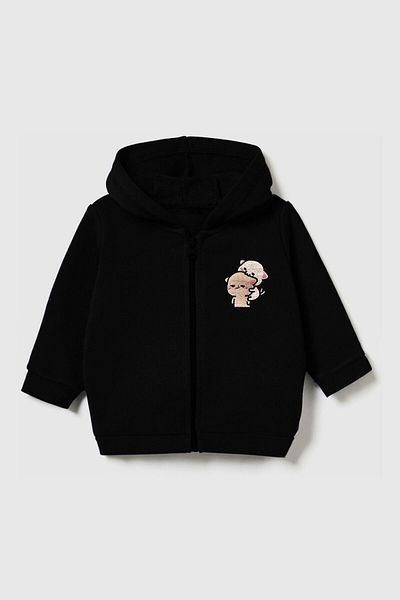 LUESS Unisex Παιδική 100% βαμβακερή κεντημένη χειμερινή ζακέτα γάτας - Μαύρη (3-4 ετών 8-9 ετών)