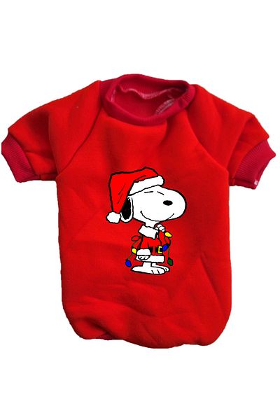 stylie Winter New Year's Custom Snoopy Printed Cat and Small Breed Dog Clothing