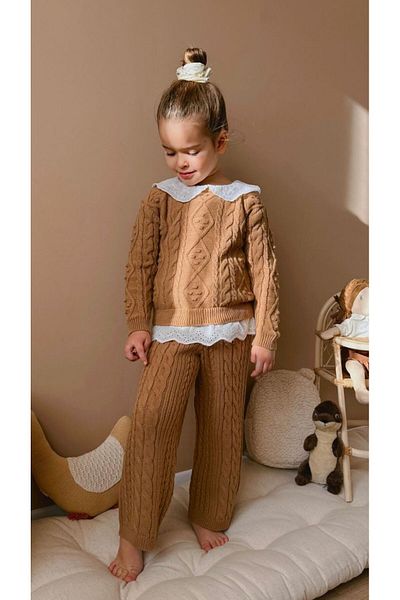 Butik Sandy Storm Spiral Line Detailed Knitwear Set