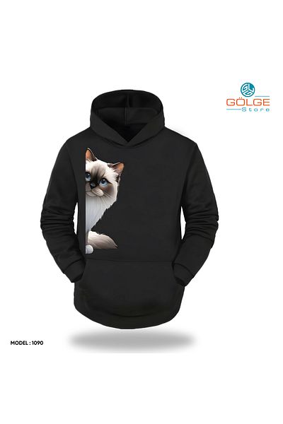 Gölge Store Сладки ситуации на приятели с лапи - Забавен и сладък унисекс суитшърт с качулка Slimfit