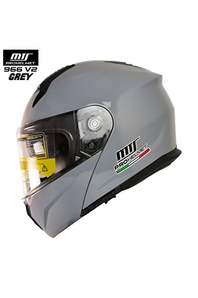 MTS -966-V2 ÇENE AÇILIR KASK (NARDO GRI)