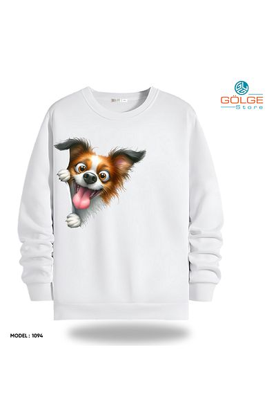 Gölge Store Fun and Cute - Cute Cases of Paw Friends - Crew Neck Unisex Slimfit Sweatshirt