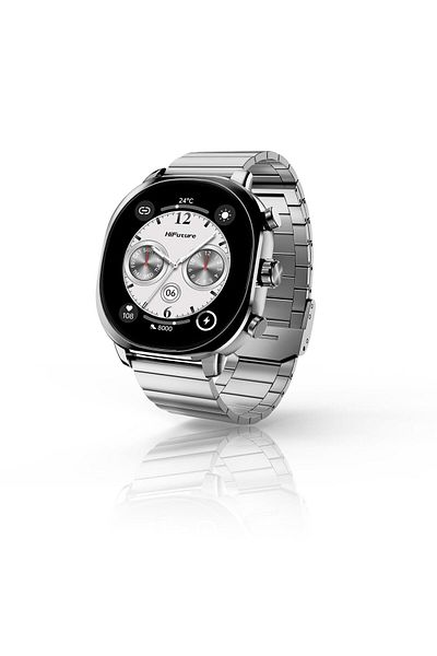 HiFuture Bluetooth 5.3 Heart Rate Fitness Tracking with 1.43 Inch Amoled Screen - Ip68 Silver Smart Watch