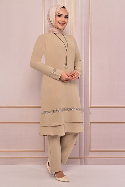 Ayşe Melek Hijab Evening Dress Suit - Women's Fashion 2680